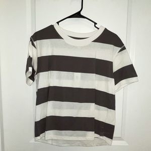 Gray and white striped tshirt